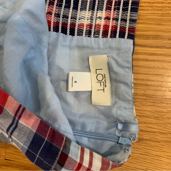 LOFT Y2k Patchwork Plaid Side Zip Halter Dress Women's 4 - Picture 5 of 6